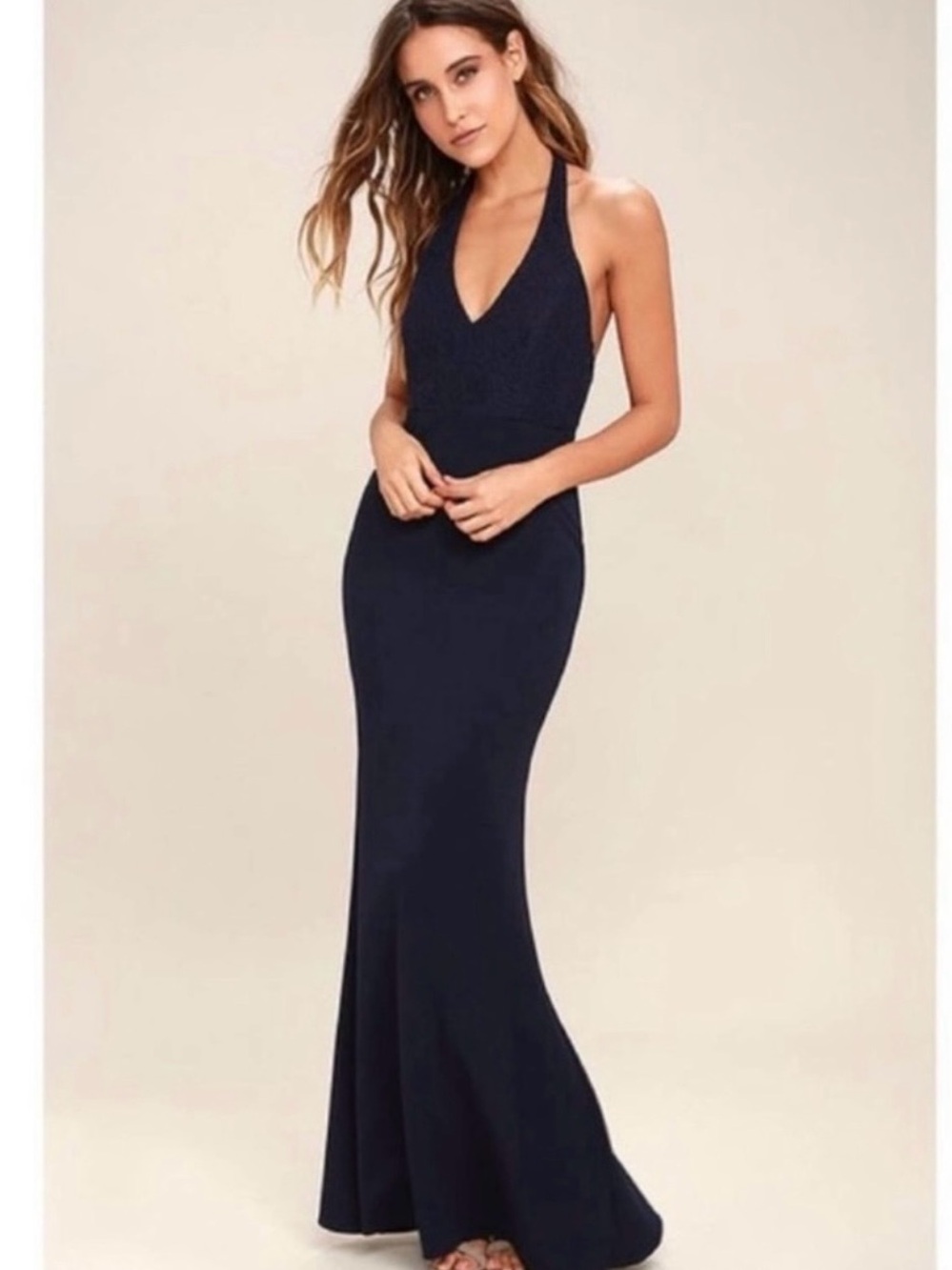 Elegant Navy Blue Love Potion Evening Gown
